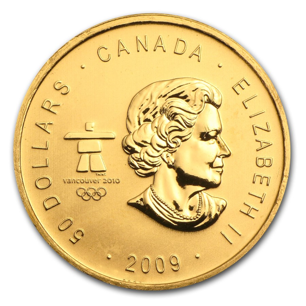 2009 1 OZ CANADIAN GOLD MAPLE LEAF OLYMPIC