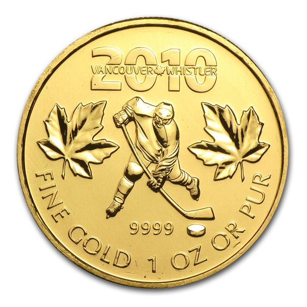 2010 1 OZ CANADIAN GOLD MAPLE OLYMPIC EDITION