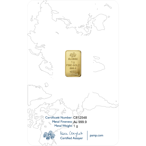 1 GRAM GOLD BAR PAMP ROSA