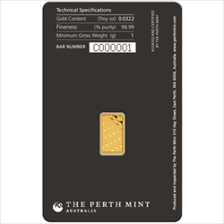 Perth Mint 1g .9999 Gold Bar