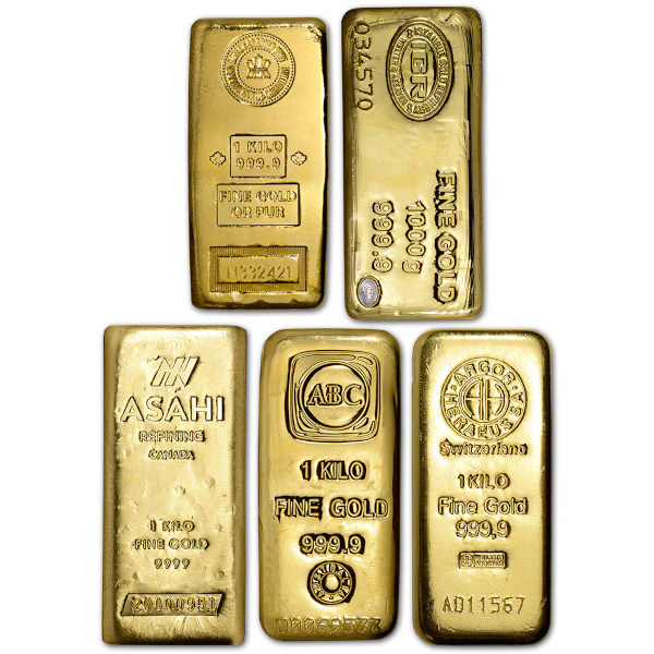 GOLD BARS ASSORTED WEIGHTS - KILO GOLD BAR - 1KILOG