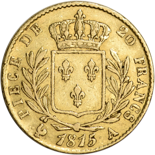 WORLD GOLD - 20 FRANC FRENCH GOLD COIN LOUIS XVIII - 20FRAGL18