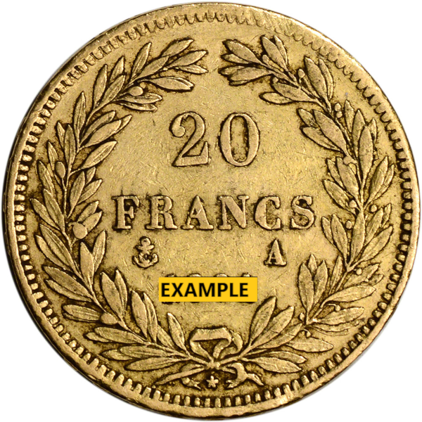 WORLD GOLD - 20 FRANC FRENCH GOLD COIN LOUIS PHILIPPE - 20FRAGLO