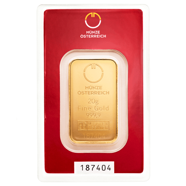 20 GRAM GOLD BAR AUSTRIAN MINT