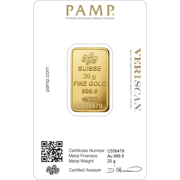 20 GRAM GOLD BAR PAMP