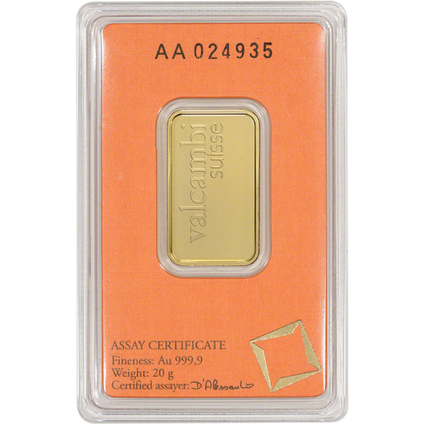 20 GRAM GOLD BAR VALCAMBI