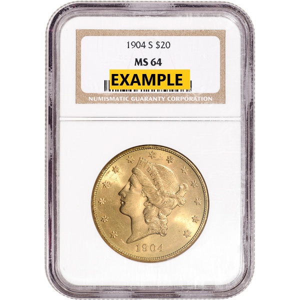 U.S. GOLD - 1904 $20 U.S. GOLD LIBERTY NGC64 S - 20LIB1904SN64