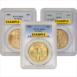 $20 U.S. GOLD SAINT PCGS62 NO MOTTO