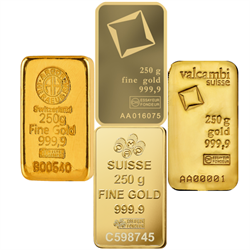 Recognized Mint (Our Choice) 250g .9999 Gold Bar (No Packaging)
