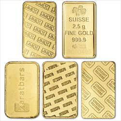 Recognized Mint (Our Choice) 2.5g .9999 Gold Bar