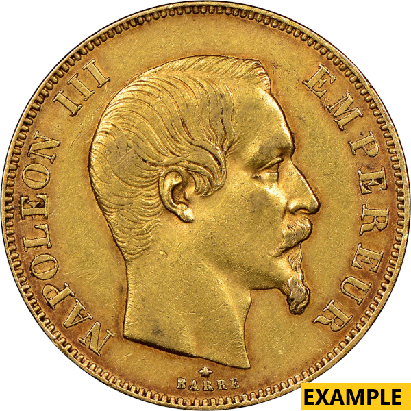 WORLD GOLD - 50 FRANC FRENCH GOLD COIN - 50FRAG