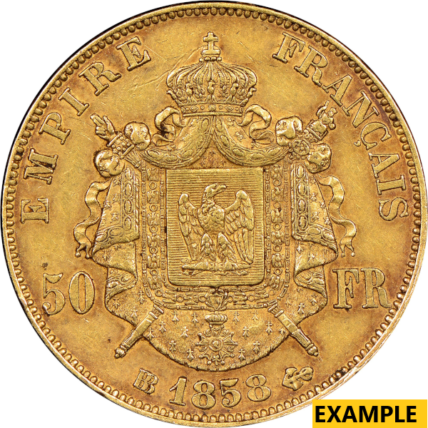 WORLD GOLD - 50 FRANC FRENCH GOLD COIN - 50FRAG