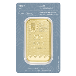 Royal Mint Britannia 50g .9999 Gold Bar