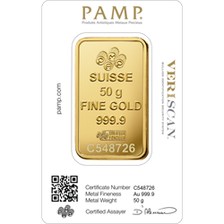 PAMP Suisse Fortuna 50g .9999 Gold Bar