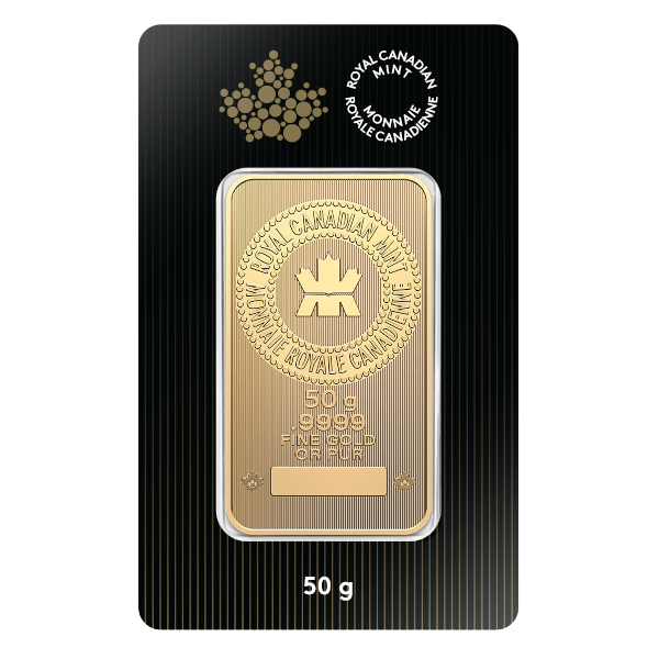 GOLD BARS ASSORTED WEIGHTS - 50 GRAM GOLD BAR RCM - 50GRGBRCM