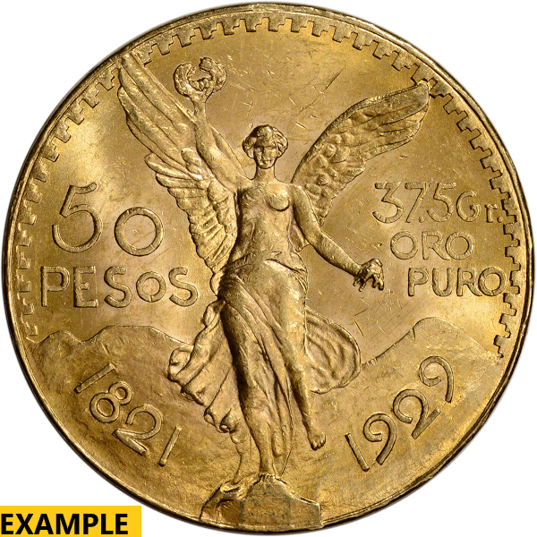 MEXICAN GOLD - 1929 MEXICO 50 PESO GOLD COIN - 50PESG1929
