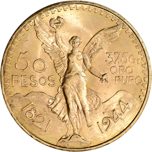 MEXICAN GOLD - 1944 MEXICO 50 PESO GOLD COIN - 50PESG1944