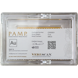 PAMP Suisse Fortuna 5 oz .9999 Gold Bar