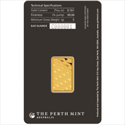 Perth Mint 5g .9999 Gold Bar
