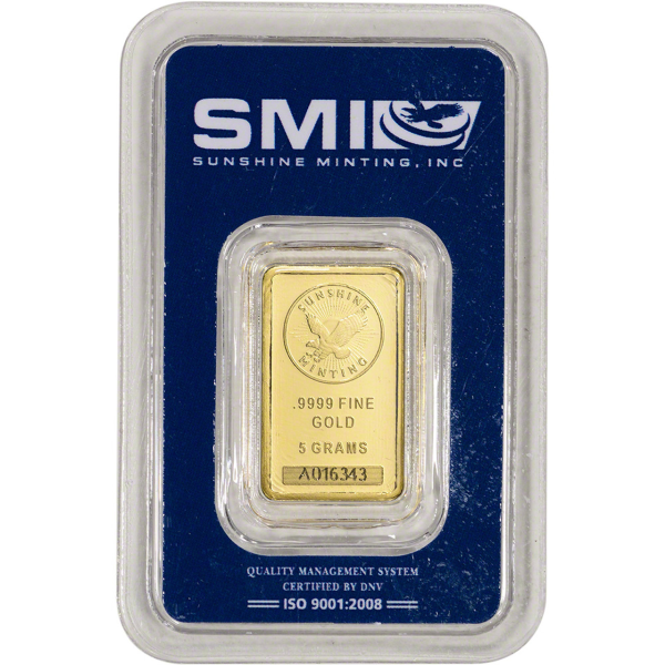 5 GRAM GOLD BAR SUNSHINE MINT