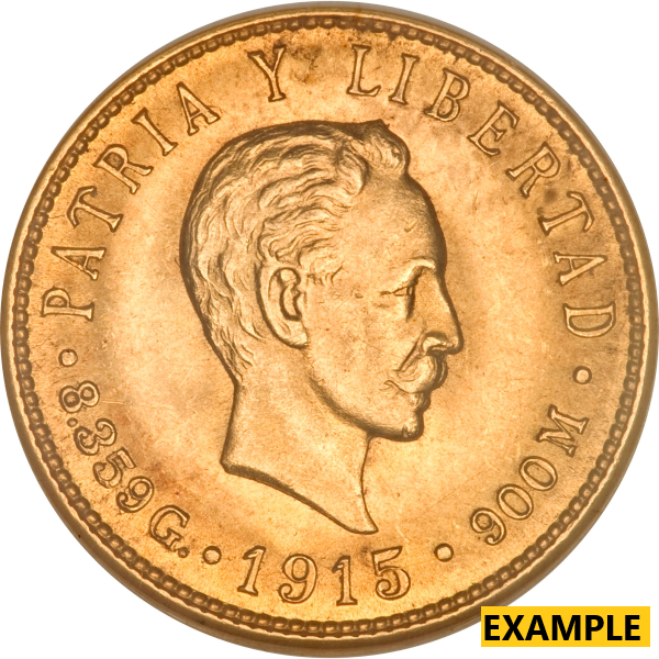 5 PESO CUBAN GOLD COIN