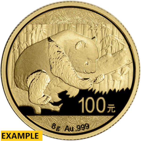 CHINESE GOLD  - 8 GRAM CHINESE GOLD PANDA NO PLASTIC - 8GRGPANP