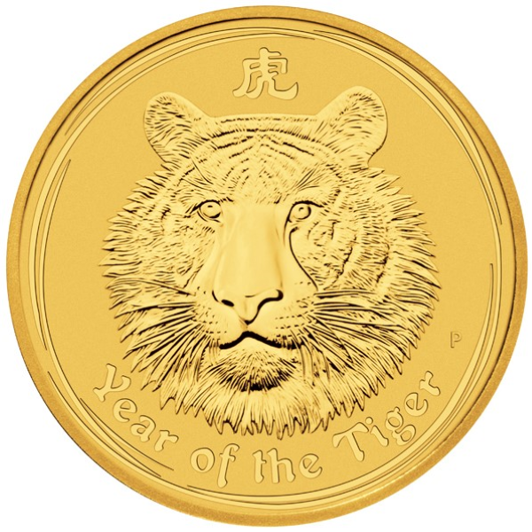 2010 2 OZ PERTH MINT GOLD TIGER