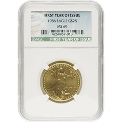 1986 1/2 OZ AMERICAN GOLD EAGLE NGC 69