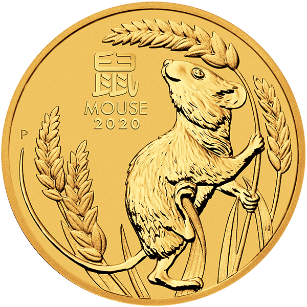 2020 1 OZ PERTH MINT GOLD MOUSE LUNAR SERIES III