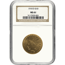 $10 U.S. GOLD INDIAN NGC61