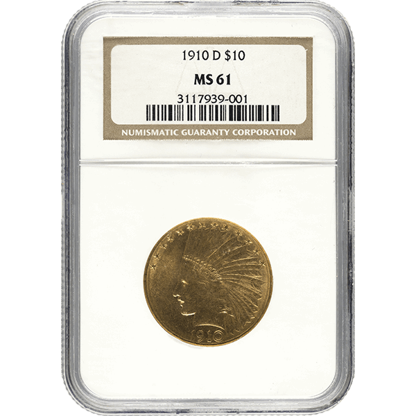 $10 U.S. GOLD INDIAN NGC61