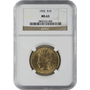 $10 U.S. GOLD INDIAN NGC63