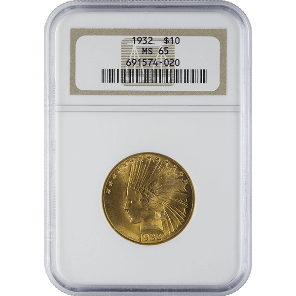 U.S. GOLD - $10 U.S. GOLD INDIAN NGC65 - R10INDNGC65