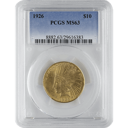 $10 U.S. GOLD INDIAN PCGS63