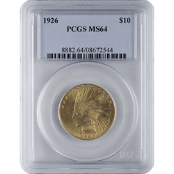 $10 U.S. GOLD INDIAN PCGS64