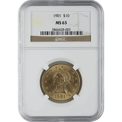 $10 LIBERTY U.S. GOLD NGC-63