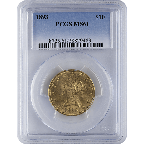 $10 LIBERTY U.S. GOLD PCGS-61