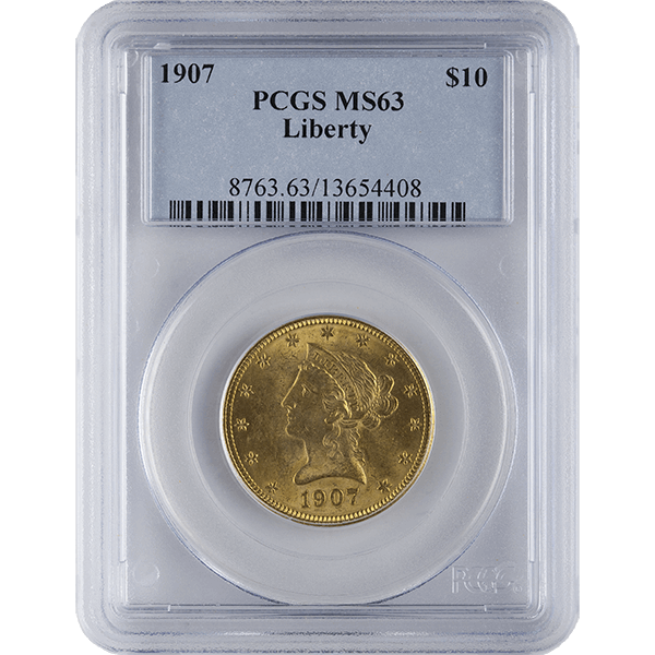 U.S. GOLD - $10 U.S. GOLD LIBERTY PCGS63 - R10LIBPCGS63