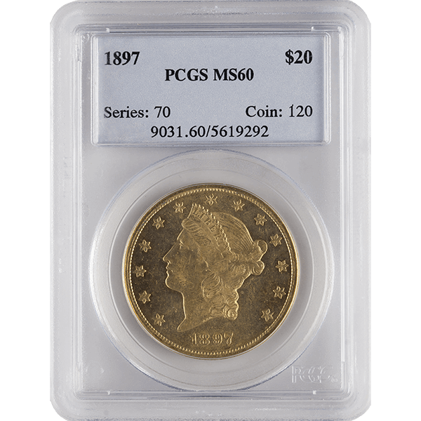 $20 LIBERTY U.S. GOLD PCGS-60