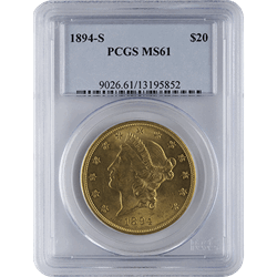 $20 U.S. GOLD LIBERTY PCGS61