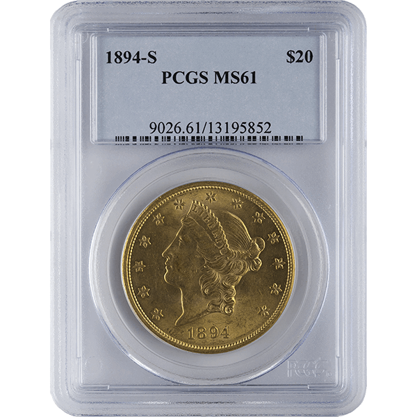 $20 U.S. GOLD LIBERTY PCGS61
