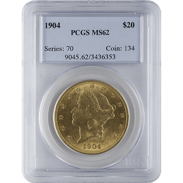 $20 U.S. GOLD LIBERTY PCGS62