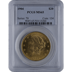 $20 U.S. GOLD LIBERTY PCGS65