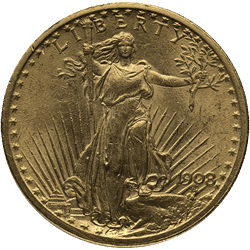 $20 U.S. GOLD SAINT AU
