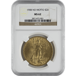 $20 U.S. GOLD SAINT NGC 62 NO MOTTO