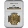 $20 U.S. GOLD SAINT NGC 62 NO MOTTO