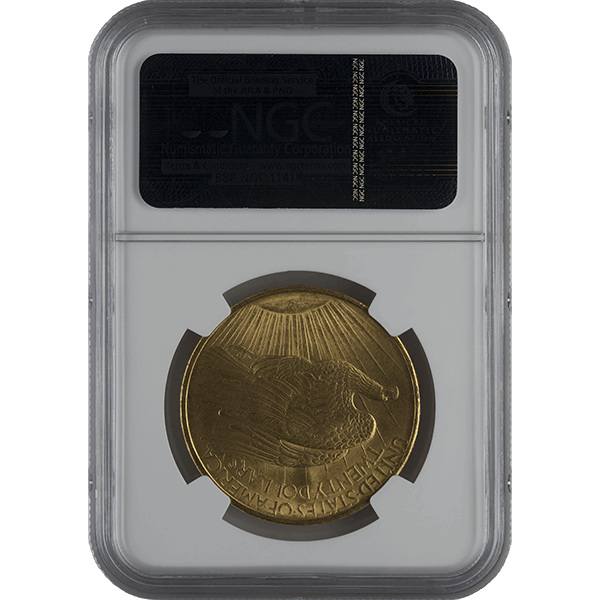 $20 U.S. GOLD SAINT NGC65 NO MOTTO