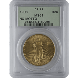 $20 U.S. GOLD SAINT PCGS61