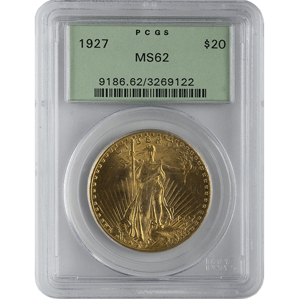 $20 U.S. GOLD SAINT PCGS62
