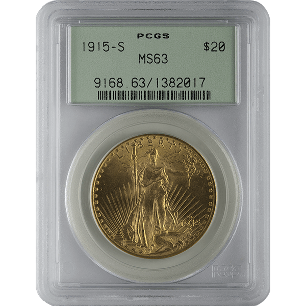 $20 U.S. GOLD SAINT PCGS63